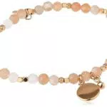 Fossil Pulsera Para Mujer Wellness, Longitud Interior: 165mm Pulsera Semipreciosa Nude