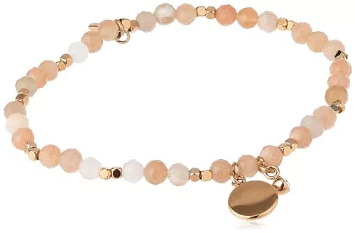 Fossil Pulsera Para Mujer Wellness, Longitud Interior: 165mm Pulsera Semipreciosa Nude