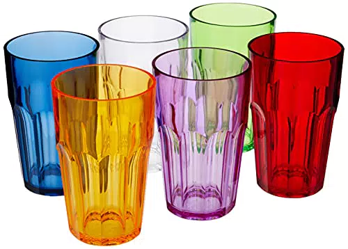 Fratelli Guzzini Happy Hour, Juego de 6 vasos esmerelados de plástico