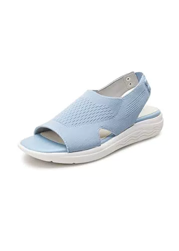 Geox D Spherica Ec5, Sandalia Mujer, Lt Sky