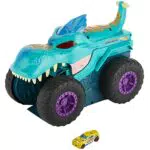 Hot Wheels Monster Trucks Mega Wrex mastica coches con luces y sonidos