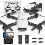 IDEA10 Drone para Niños con Doble Cámara, Plegable Mini Drone con 2 Baterías