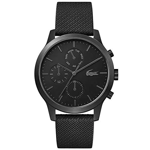 Lacoste Reloj Analógico de Cuarzo multifunción para hombre con Correa en piel Negro - 2010997