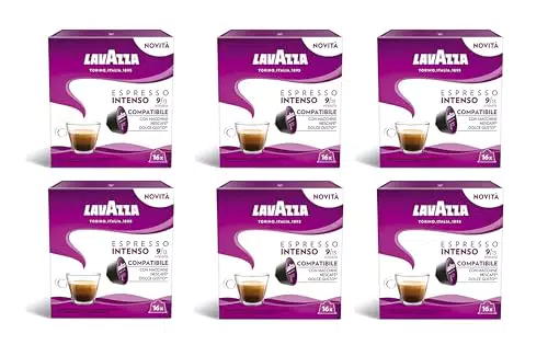 Lavazza, Espresso Intenso, 96 Cápsulas Compatibles con Máquina Nescafé Dolce Gusto