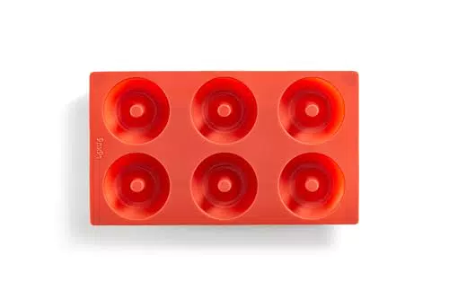 Lékué 0620406R01 Molde Silicona Repostería Doughnut 6 cavidades Rojo