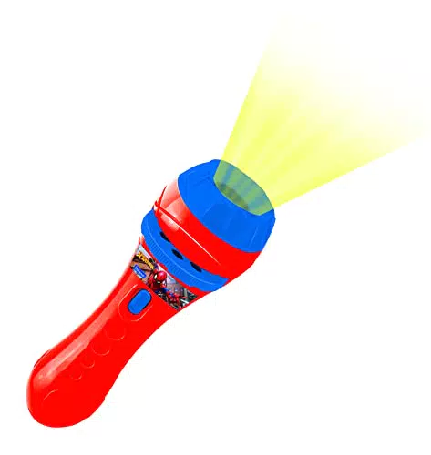 Lexibook Spiderman, Marvel-Linterna de bolsillo con proyector 3 discos y 24 imágenes LTC050SP