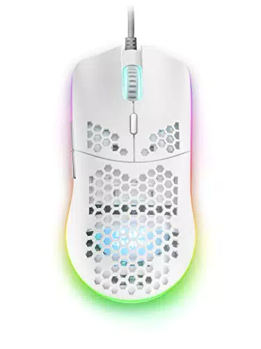 Mars Gaming MMAX Blanco, Ratón Gaming con Cable Ultraligero
