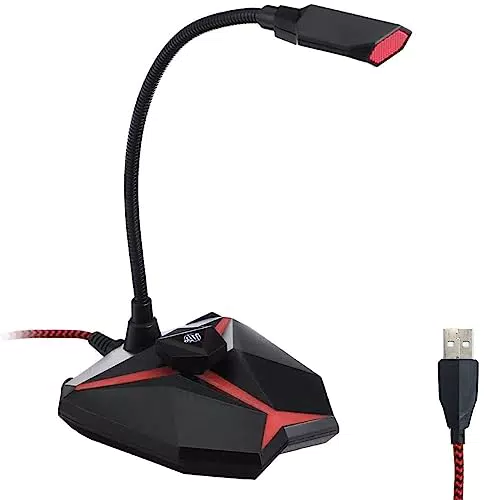Micrófono USB para computadora de juegos, micrófono de escritorio para PC