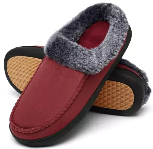 Mishansha Zapatillas Estar por Casa Mujer Antideslizantes CáLido Zapatillas Interior Casa de Espuma de Memoria Rojo Gr.38