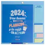 Mr.Wonderful Calendario de pared magnético 2024, azul