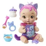 My Garden Baby Gatito Come y se acurruca Orejas moradas Muñeca bebé de juguete con sonidos