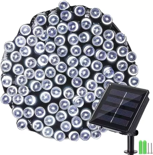 NEXVIN Guirnalda Luces Exterior Solar 20M 200 LED Luces Navidad Exterior Solares Blanco