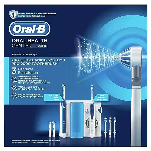 Oral-B Estación De Cuidado Bucal: Oral-B PRO 2000 Mango De Cepillo Eléctrico + Oxyjet Irrigador Con Tecnología Braun