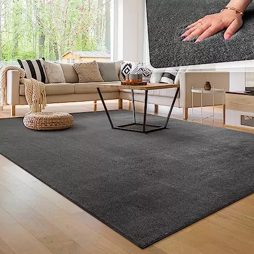 Paco Home Alfombra para la Sala de Estar Unicolor Lavable Suave Pila Corta