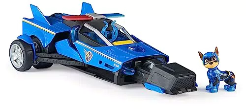 Patrulla Canina - LA SUPERPELÍCULA - Coche Transformable Deluxe con Figura de Chase Patrulla Canina - con Luces y Sonidos - 6067497 - Juguetes Niños 3 Años +