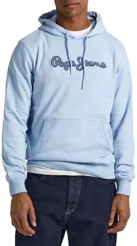 Pepe Jeans Ryan Hoodie Sweatshirt, Blue, S Hombre