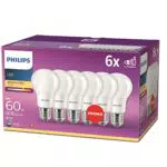 Philips - Bombilla LED 60W, E27, luz blanca cálida