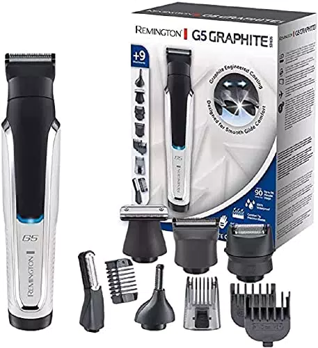 Remington Recortadora de Barba y Cortapelos G5 Graphite Series - Barbero y Máquina de Cortar Pelo Inalámbrico