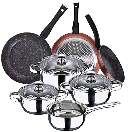 San Ignacio Batería 7 piezas colección Faro y Set 3 sartenes Ø20/Ø24/Ø28 cms