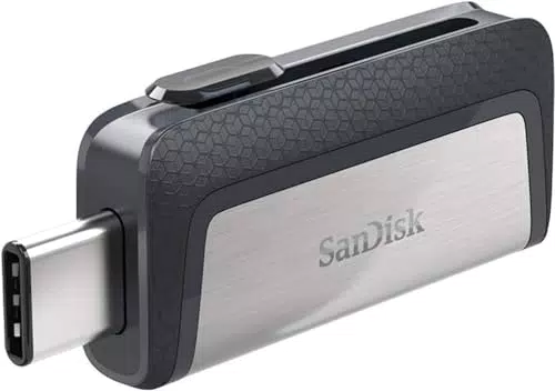 SanDisk 128GB Ultra Dual Drive, Memoria flash USB Type-C con conectores USB Type-C y Type-A reversibles para smartphones