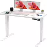SANODESK QSE 110 x 60 cm Escritorio Regulable en Altura Eléctrico Standing Desk Escritorio Elevable Eléctrico con Tablero Telescópico Bidireccional con Función de Memoria y Anticolisión