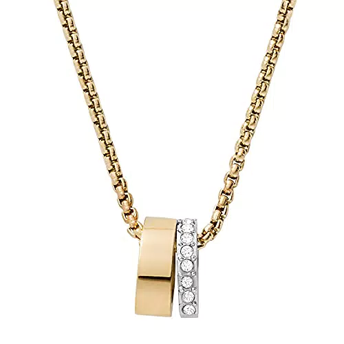 Skagen Collar Para Mujer Kariana, Longitud Total: 18 In Collar De Acero Inoxidable Dorado
