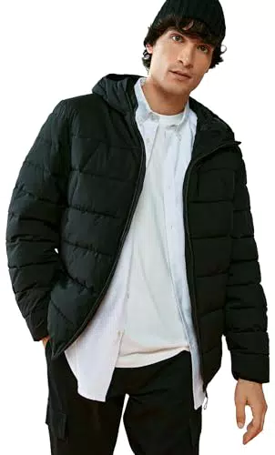 Springfield 956383 Abrigo, Negro, M para Hombre