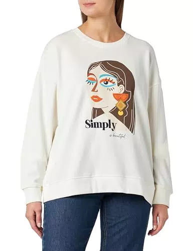 Springfield Sudadera, Beige, M para Mujer