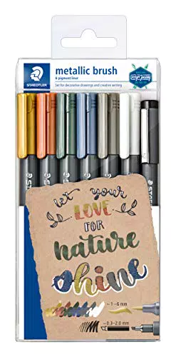 STAEDTLER 8321 TB7 - Estuche con 5 rotuladores metálicos punta pincel