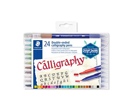 STAEDTLER Design Journey 3005 TB24. Rotuladores para lettering de doble punta. Caja con 24 marcadores de colores variados