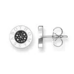 Thomas Sabo Pendientes clásicos Pavé de mujer con circonita negra