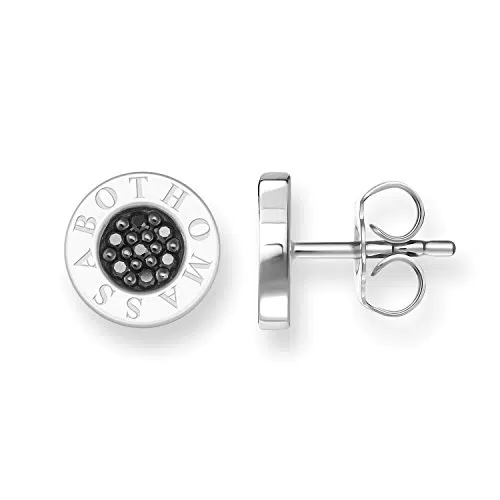 Thomas Sabo Pendientes clásicos Pavé de mujer con circonita negra