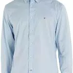 Tommy Hilfiger Hombre Camisa Core Flex Manga Larga, Azul