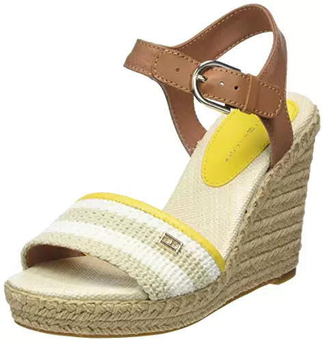 Tommy Hilfiger Mujer Alpargatas Espadrilles Feminine Crochet High Wedge Calzado de tela