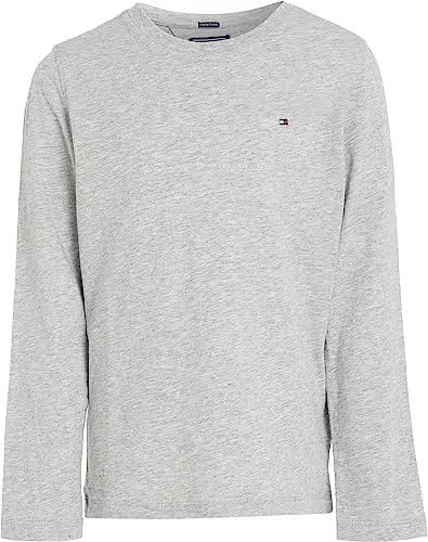 Tommy Hilfiger Niño Camiseta Manga Larga Básica, Gris