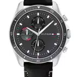 Tommy Hilfiger Reloj Analógico de Cuarzo multifunción para hombre con Correa en piel Negro - 1791838