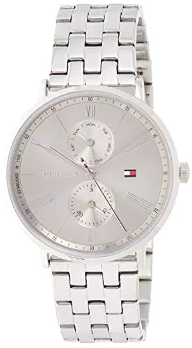 Tommy Hilfiger Reloj Analógico de Cuarzo multifunción para mujer con Correa en Acero Inoxidable plateada - 1782068