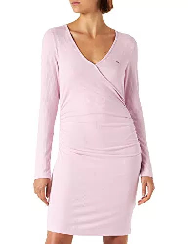 Tommy Jeans Tjw Minivestido Envolvente Babyrib Vestidos Cruzados
