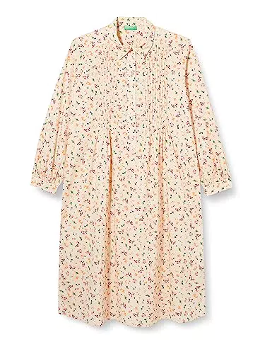 United Colors of Benetton Vestido 4thadv04p, Blanco con Estampado 77p