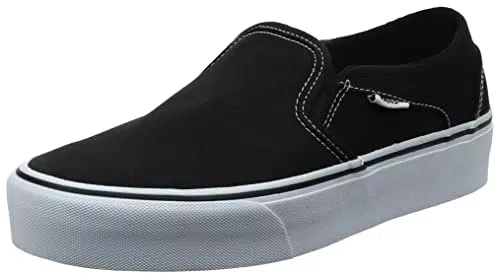 Vans Asher Platform Sneaker para Mujer, BLACK