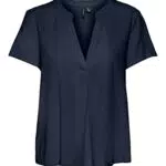 VERO MODA Vmmymilo SS Top Wvn Ga, Azul Marino, M para Mujer