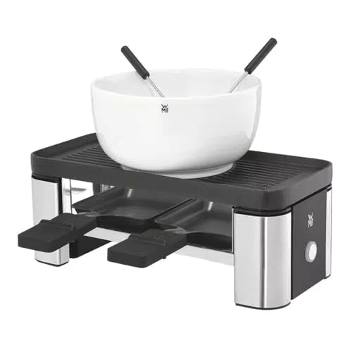WMF Kitchenminis - 3 en 1 Raclette, Grill y Fondue 370W Ideal para 2 Personas
