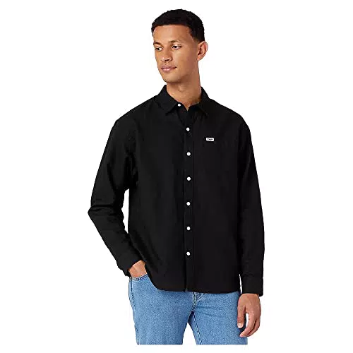 Wrangler 1 Camiseta, Negro, S para Hombre