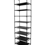 Zapatero Metálico de 8 Baldas Organiza tus Zapatos con Estilo y Eficiencia Estantes de Tela Capacidad para 16-20 Pares Diseño Abierto y Estrecho Estructura Robusta de Metal Dimensiones 46x28x145 cm