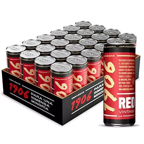 1906 Red Vintage - Cerveza Lager Extra, Pack de 24 Latas x 33 cl