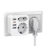 6 en 1 Ladron con Multiples Enchufes USB, 3 Puertos USB y 1 Tipo C