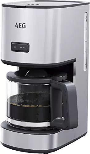 AEG CM4-1-4ST Cafetera de Goteo 12 Tazas, Jarra de Cristal con Indicador de Nivel