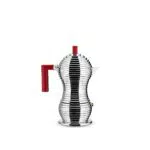 Alessi Pulcina MDL02/03RFM - Cafetera para Café Exprés de Diseño en Aluminio Fundido y PA con Fondo en Acero Magnético