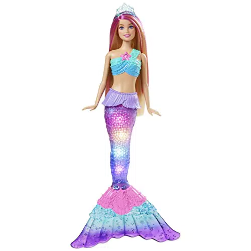 Barbie Dreamtopia Malibú Sirena Luces Mágicas de colores Muñeca rubia