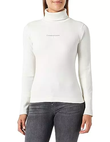 Calvin Klein Jeans Cuello Enrollado de canalé monológico L/S